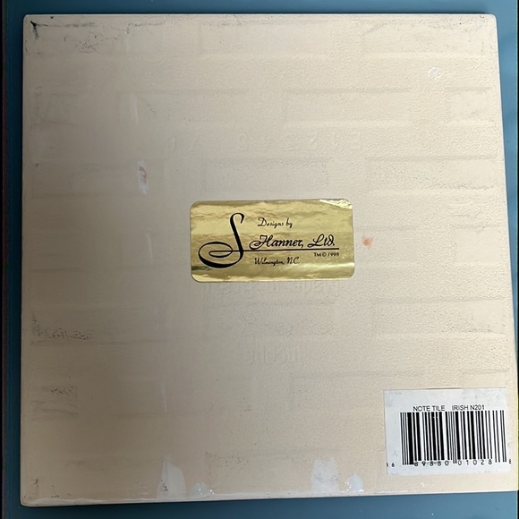 Irish Tile "Notes" Trivet with Shamrocks and a Celtic Knot, 6" Square NWT - Picture 5 of 7